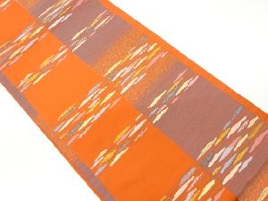 抽象横段模様織出し袋帯